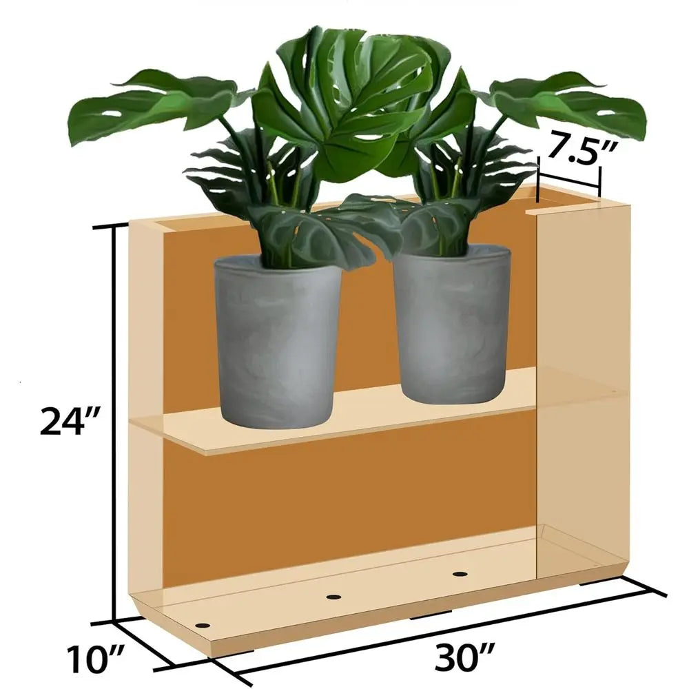 Durable Wallowa Outdoor Planter, Coral Peach, 30L x 10W x 24H, 30.8 lbs, Tall Divider