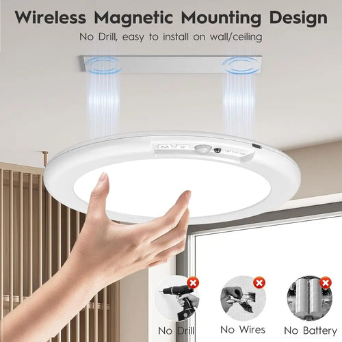 2 Pack Rechargeable Motion Sensor Ceiling Lights, Battery Operated Closet Lights with Remote, 500LM 3000K/4500K/6500K, 0.55 Ultr