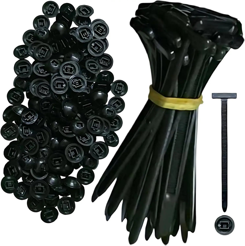 Nylon Universal Cable Tie Buckle-Heavy Duty Zip Ties Holder with Pin & Button Design Plastic Cable Ties Tool Fasteners Car Body