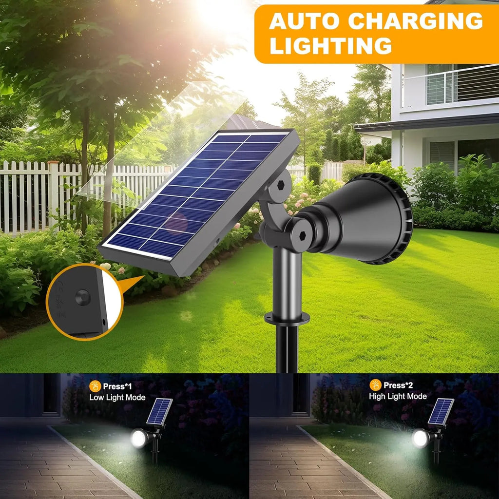 36 LED Solar Spot Lights, 1000LM Adjustable Waterproof Outdoor Lighting for Garden Yard Pathway - 4 Pack Cool White