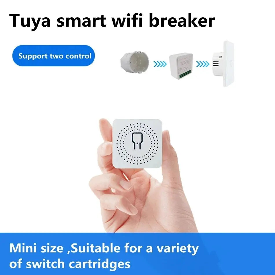 16A WiFi Smart Switch 2-Way DIY Light Switch Module Voice Control Tuya Smart Life Alexa Google Home for Smart Home Automation