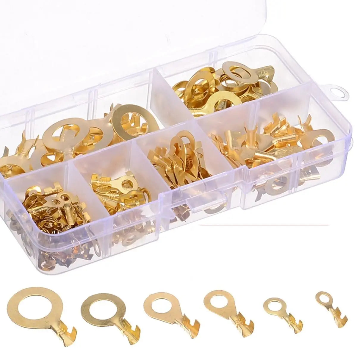 150pcs/set Round Terminal Block DJ431 O-type Lugs Terminals Cold-Pressed Connector Copper Tab Wiring Nose Combination Set New