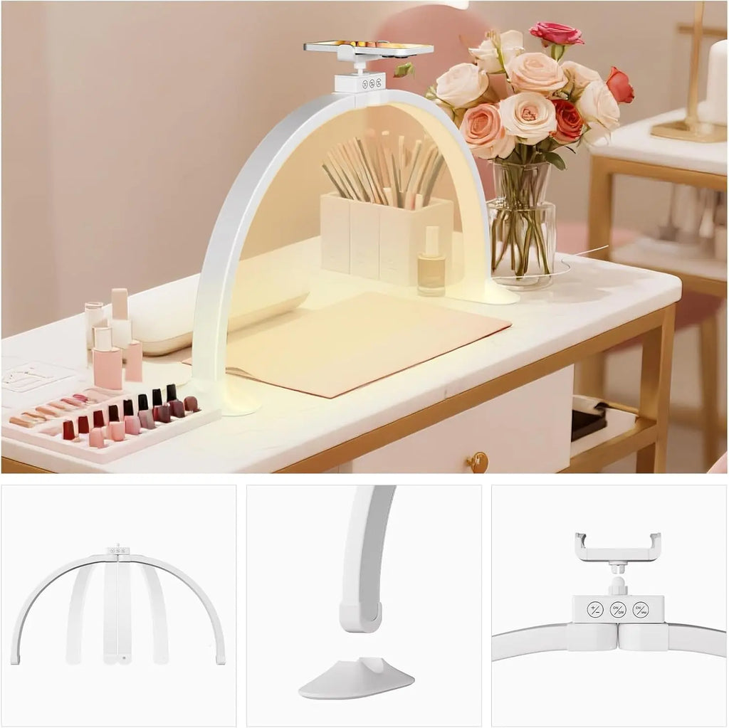 Half Moon Light U-Shaped Nail Art Home Beauty Lamp Beauty Salon Desktop Nail Care Simple Led Work Desk Lamp 36W 24inch Light