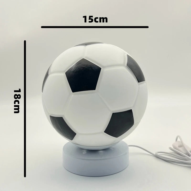 Football Glass Table Lamp High-End LED Bedroom Study Bedside Decor Ambient Lamp
