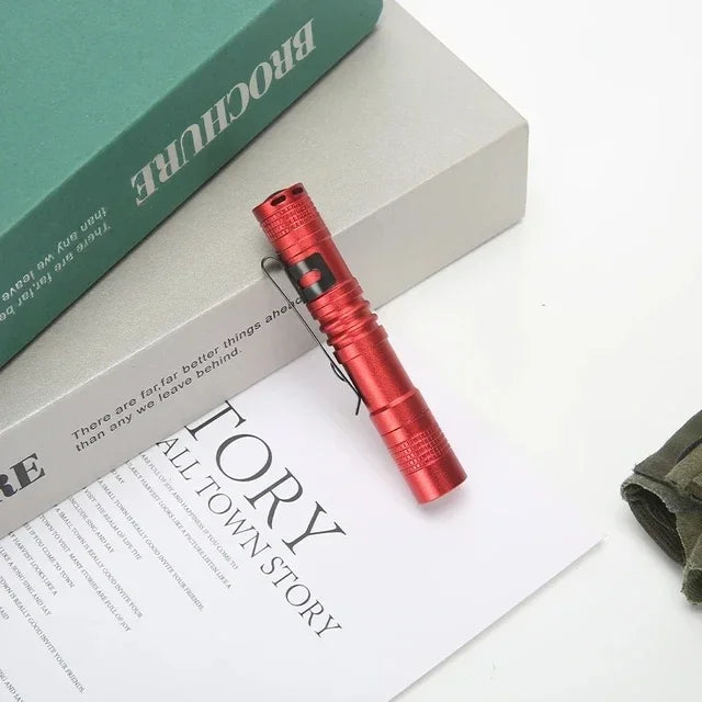 Portable Mini LED Pen Flashlight with Pen Clip Handheld Ultra Pocket Torch Use AAA Battery for Outdoor Camping Emergency Lamp