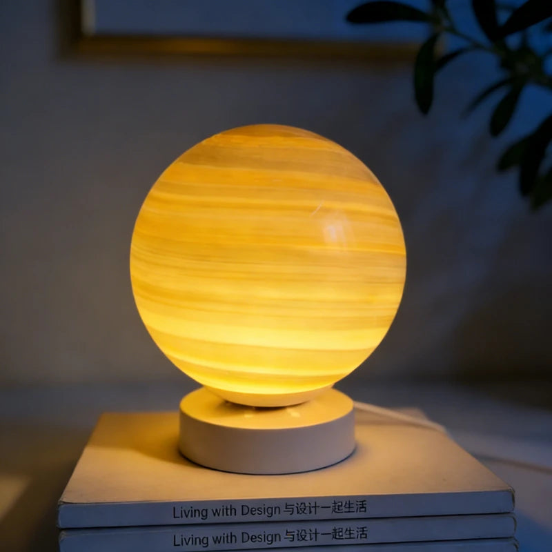 Planet Table Lamp Glass Moon Starry Sky Planet Table Lamp Bedroom Bedside Desktop Ornament Graduation Gift Room Bar Restaurant