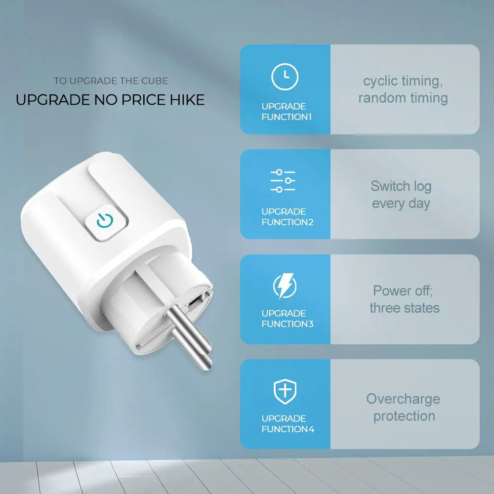 Smart Plug WiFi Socket EU 16A/20A With Power Monitor Timing Function Tuya Smart Life APP Control Works With Alexa Google Home