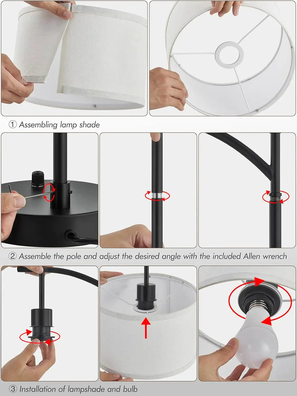 Modern Table Lamp Set of 2 with USB C+A Ports, Dimmable LED Bulbs, Linen Shade for Living Room Bedroom