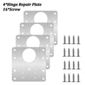 4/10 Cabinet Hinge Repair Plate Kit Kitchen Cabinet Door Hinge Installation Plate with Hole Flat Fixing Bracket Household Tools