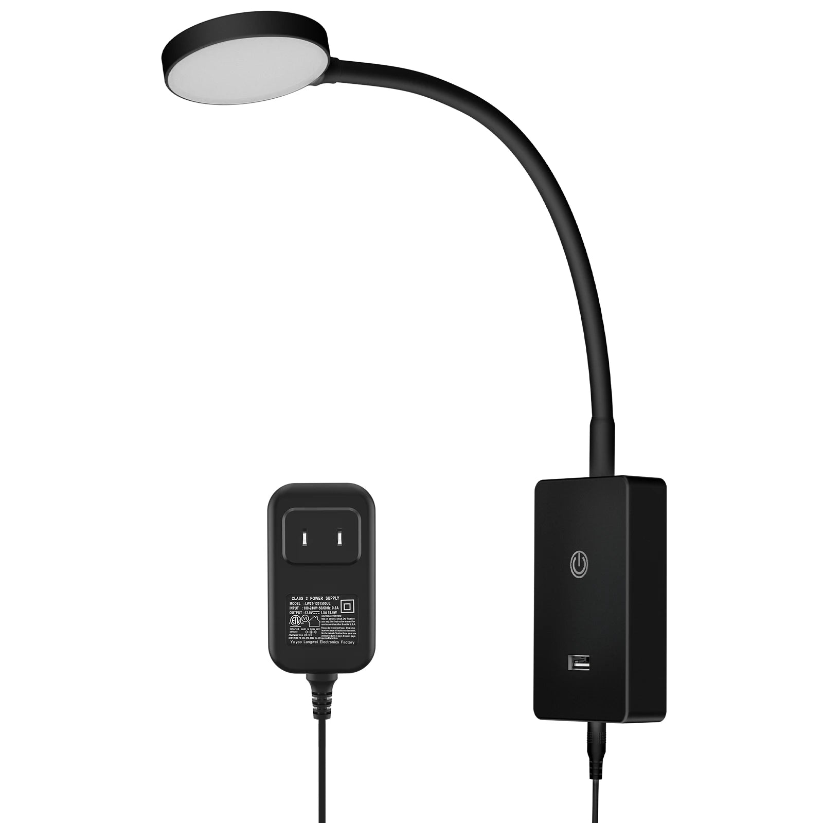 Touch Dimmable LED Bedside Wall Mounted Reading Lamp for Bedroom Nightstand, 4 Brightness Levels, 120° Wide Angle Lighting