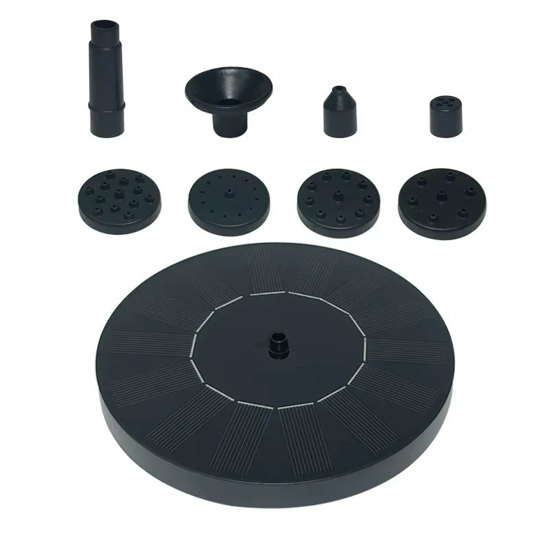1W/1.5W/2.5W Outdoor Solar Fountain Suitable for Garden Pond Solar Fountain Pump Kit with 6 Nozzles for Garden Decoration