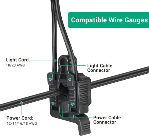 20-Pack Waterproof Low Voltage Wire Connectors for Landscape Lighting, Compatible with 12-18 Gauge Cables, UL Listed