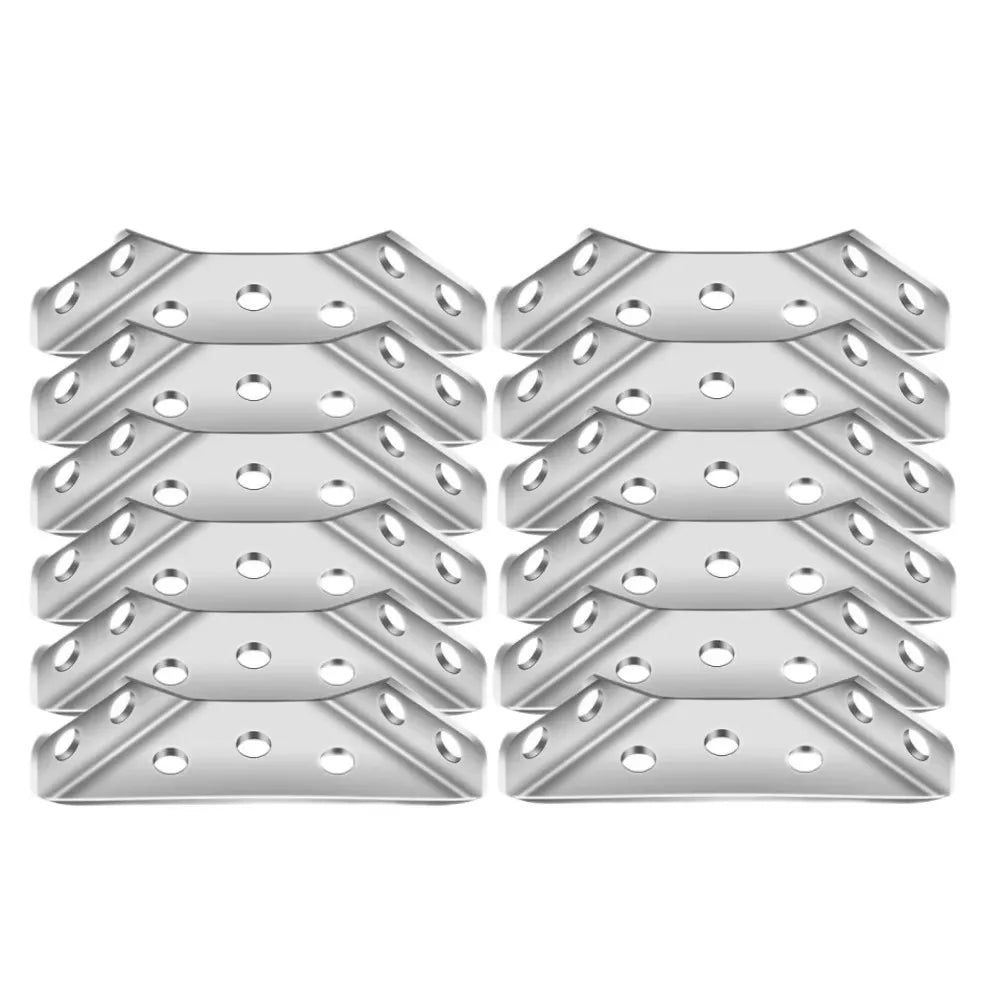 100Pc-12Pc Stainless Steel Angle Bracket Universal Furniture Right Angle Fixed Bracket Cabinet Trapezoidal Layer Board Connector