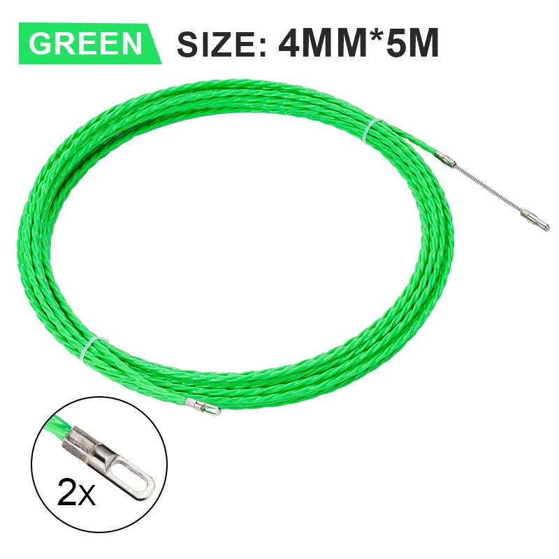 4mm 5M-50M Fiberglass Cable Push Pullers Guide Device Threader Duct Snake Rodder Fish Tape Wire Wiring Installation Aid Tool
