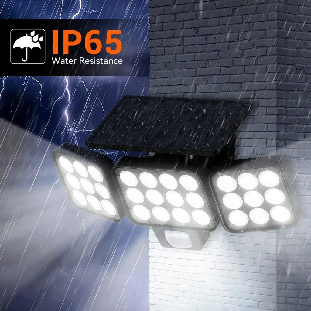 4-Pack Solar Motion Sensor Flood Lights, 3500LM Bright Waterproof Outdoor Security Lighting for Yard