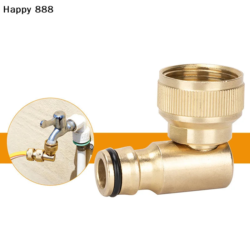 Quick-connect Swivel Elbow For Garden Hose Reels — Fits Hoselock Plugs And Outdoor Faucets (3/4" BSP Female)