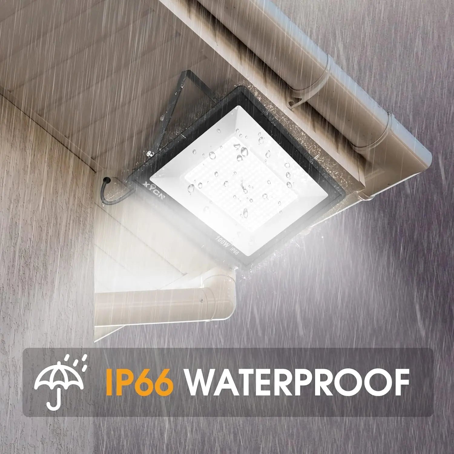 100W LED Flood Light, IP66 Waterproof Outdoor Security Lighting, 12500LM Bright for Yard Garden Court