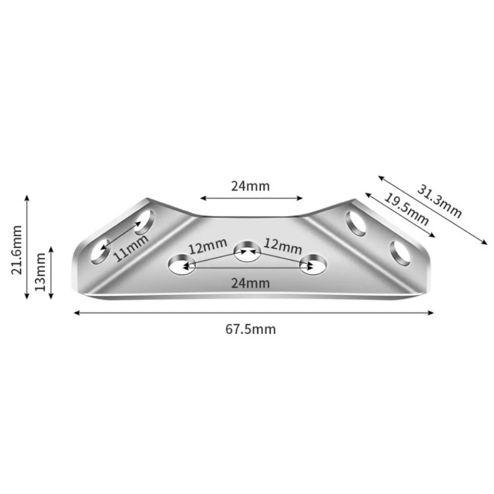 100Pc-12Pc Stainless Steel Angle Bracket Universal Furniture Right Angle Fixed Bracket Cabinet Trapezoidal Layer Board Connector