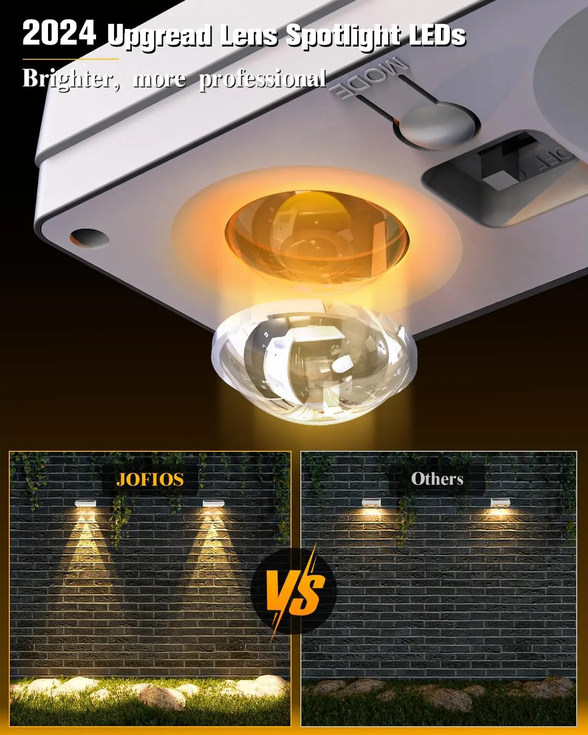 12 Pack Solar Fence Lights, 50 Lumens RGB LED Outdoor Waterproof with Auto On/Off for Patio Backyard Deck