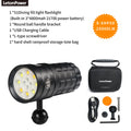 LetonPower Diving Flashlight 25000Lumens underwater flashlight 100m scuba dive light Type-C Charging underwater video light