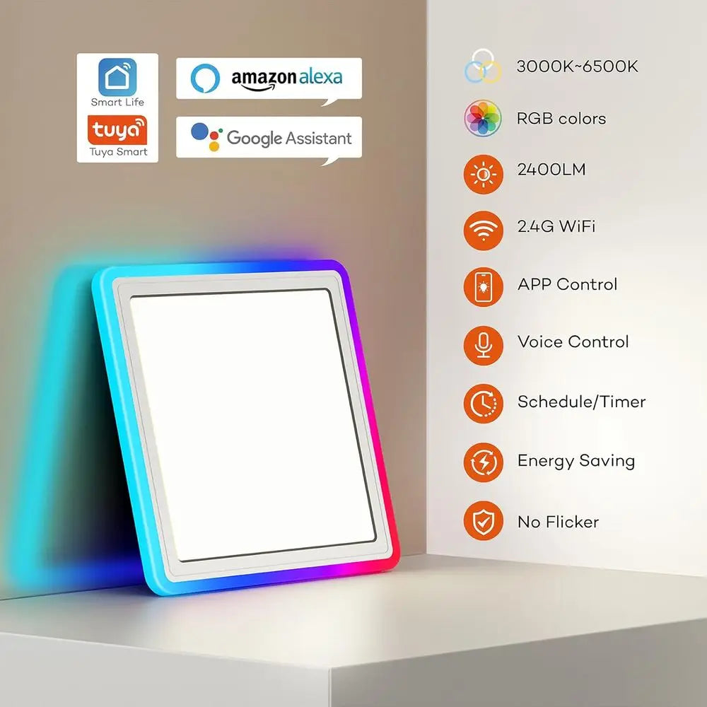 13in RGB LED Ceiling Light with Remote, Compatible with Alexa, Suitable for Home, Bedroom, Kitchen