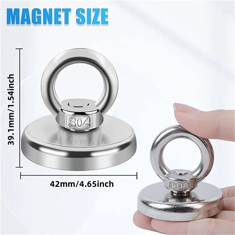 D16~D42mm Strong Suction Salvage Helper, Made of N52 Heavy Rare Earth Material, with Countersunk Hole and Eyebolt Suction metal