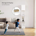 Modern Square Shelf Floor Lamp with Dimmable LED Bulb, White Shade for Living Room and Bedroom
