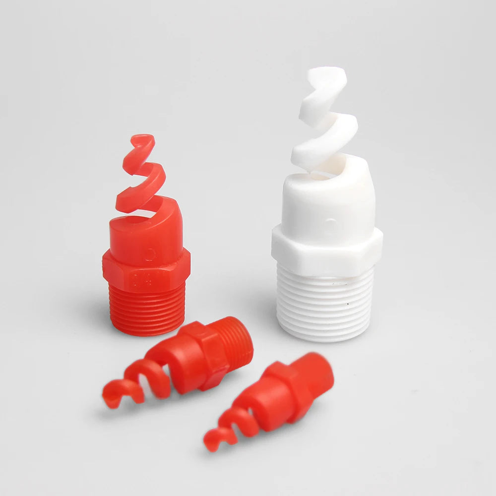 Huajue High Quality OEM/ODM 60 Degrees 3/8 Inch Plastic Spiral Nozzles Suitable for Industrial Cleaning and Dust Removal