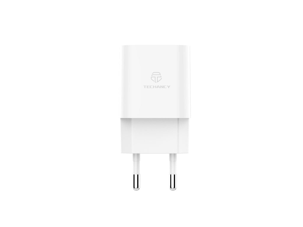 Techancy Carregador De Parede Usb Branco TA2772, Carregamento 5V-2.4A 2usb Compatível Com Diferentes Necessidades De Dispositivos