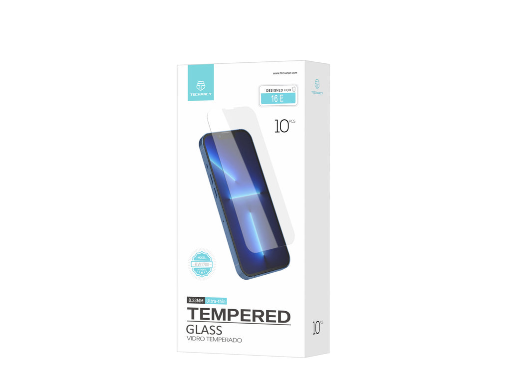 Techancy Pelicula de Vidro para iPhone 16 e KW1700 0.33mm Ultra Fina 9H Anti Impressao Protecao Transparente