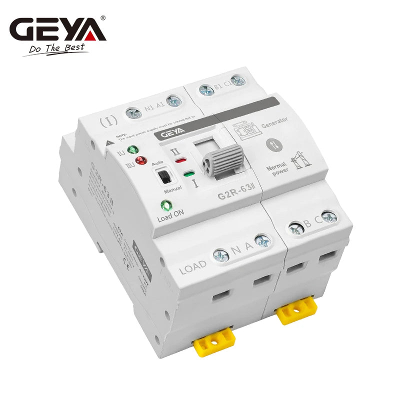 GEYA G2R Automatic Transfer Switch Din Rail ATS Dual Power Electrical Selector Switches Uninterrupted Power 25A 40A 63A 110V 220