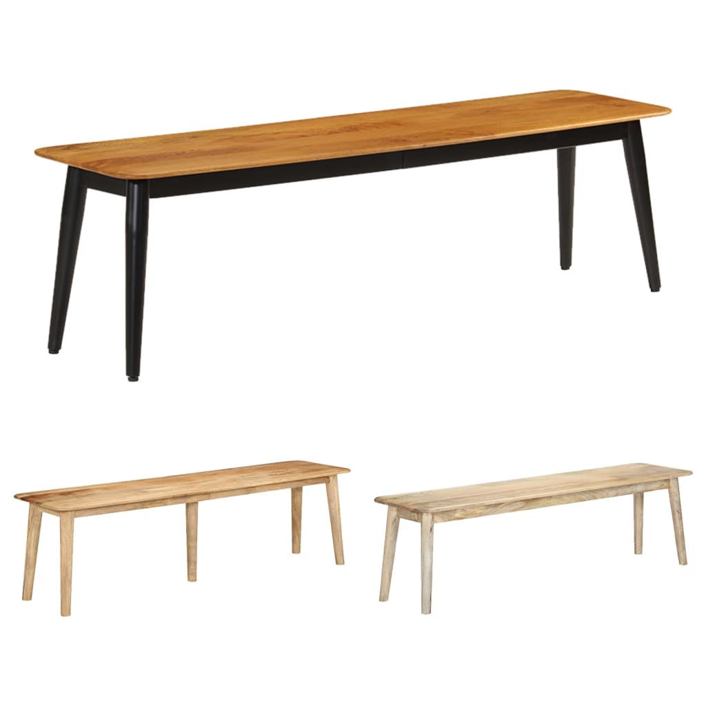 vidaXL Bench Wooden Dining Hallway Entryway Bench Furniture Solid Wood Mango